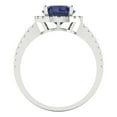thumbnail image 4 of 1.8 ct Round Cut Simulated Blue Sapphire with Simulated Diamond Halo Accents 14K White Gold Womens Engagement Ring, 4 of 5