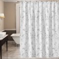 thumbnail image 3 of Cortina de ducha de mármol para baño Juego de cortinas de ducha de tela gris y blanca Accesorios de baño decorativos resistentes (72" ​​W x 72" H) JAMW Sencillez, 3 of 5