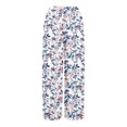 thumbnail image 5 of WTOBBY Women's Printed Wide Leg Casual Pants with Floral Design High Waist Drawstring Loose Fit and Side Pockets for Everyday Breathable Style ,Sky Blue 2XL, 5 of 6