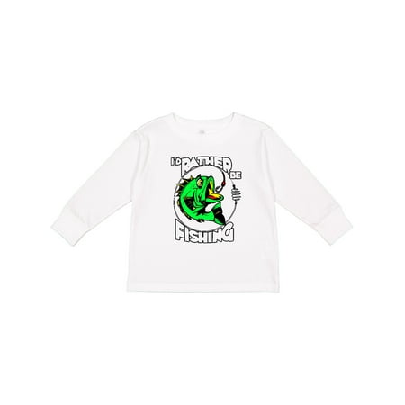 

Inktastic I d Rather Be Fishing Gift Toddler Boy or Toddler Girl Long Sleeve T-Shirt