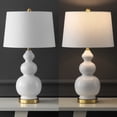 thumbnail image 7 of JONATHAN Y Bowen 27.5" Contemporary Transitional Ceramic Gourd LED Table Lamp, White/Brass Gold, JYL4023D, 7 of 7