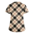 thumbnail image 4 of Garbnen Plaid Scrub Top for Women Short Sleeve V Neck Stretch Workwear Nurses Uniforms with Pocket Shirts for Women S-5XL, 4 of 4