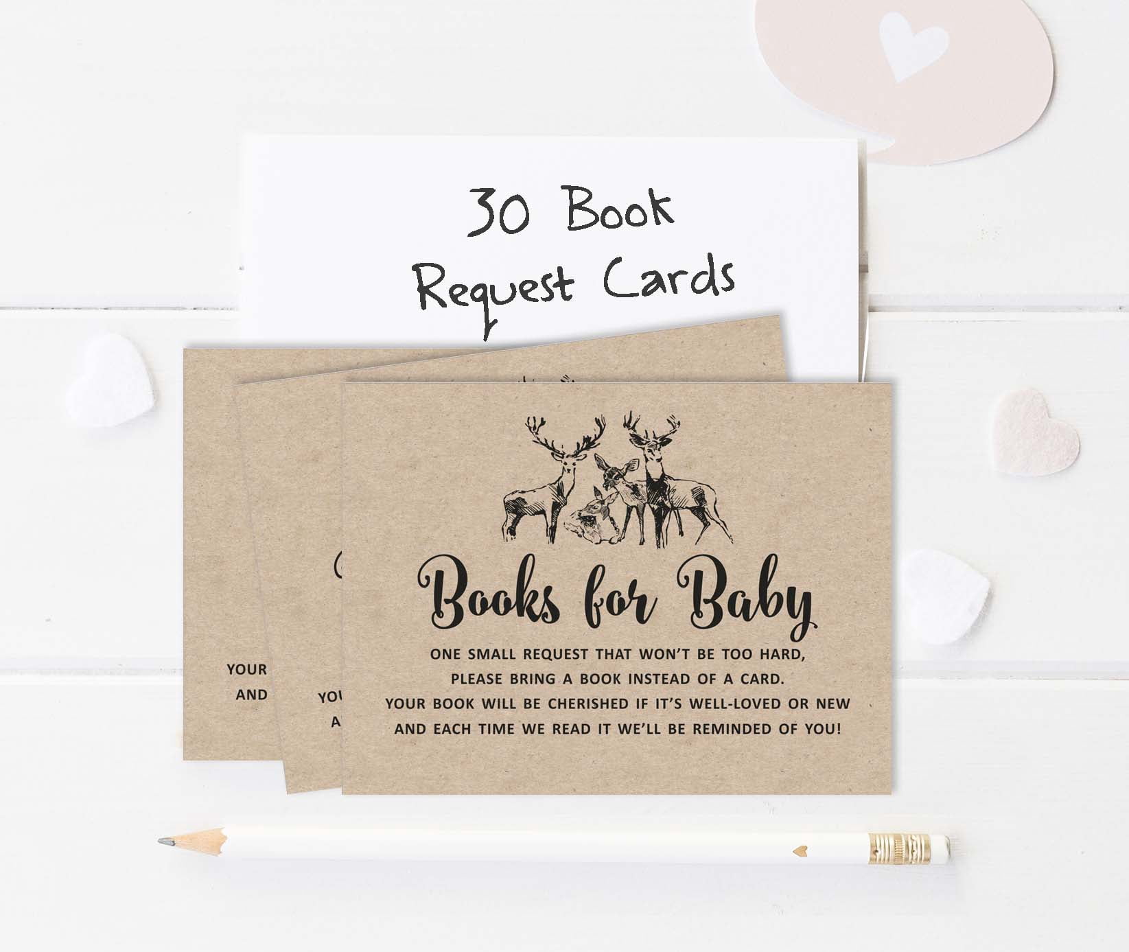 Inkdotpot 30Deer Jungle Animals Baby Shower Rustic Book Request Cards Bring A Book Instead Of A Card Baby Shower Invitations Inserts Games
