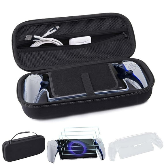 Uberwith PS Portal Carrying Case, 5 in 1 PS Portal Accessories with Hard Shell Carrying Case, 3 PS Portal Screen Protectors and Silicone Protective Cover Case