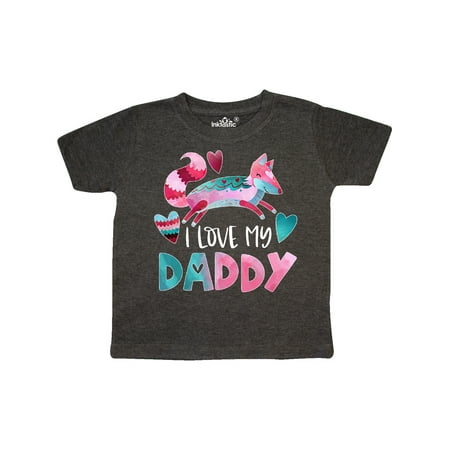 

Inktastic I Love My Daddy Pink and Blue Fox with Hearts Gift Toddler Boy or Toddler Girl T-Shirt
