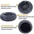 thumbnail image 4 of 35.4" Calming Dog Bed & Cat Bed, Anti-Anxiety Donut Dog Cuddler Bed, Warming Cozy Soft Dog Round Bed, Fluffy Faux Fur Plush Dog Cat Cushion bed up to 55lbs, for Medium and Large Dogs&Cats - Deep Gray, 4 of 7