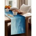thumbnail image 3 of Coastal Ocean Wave Ombre Style Table Runner 13x36in Non-Slip Cotton Linen Table Runners, Blue Gradient Beach Dresser Scarves TableRunner for Dinner Kitchen Dining Wedding Party, 3 of 9