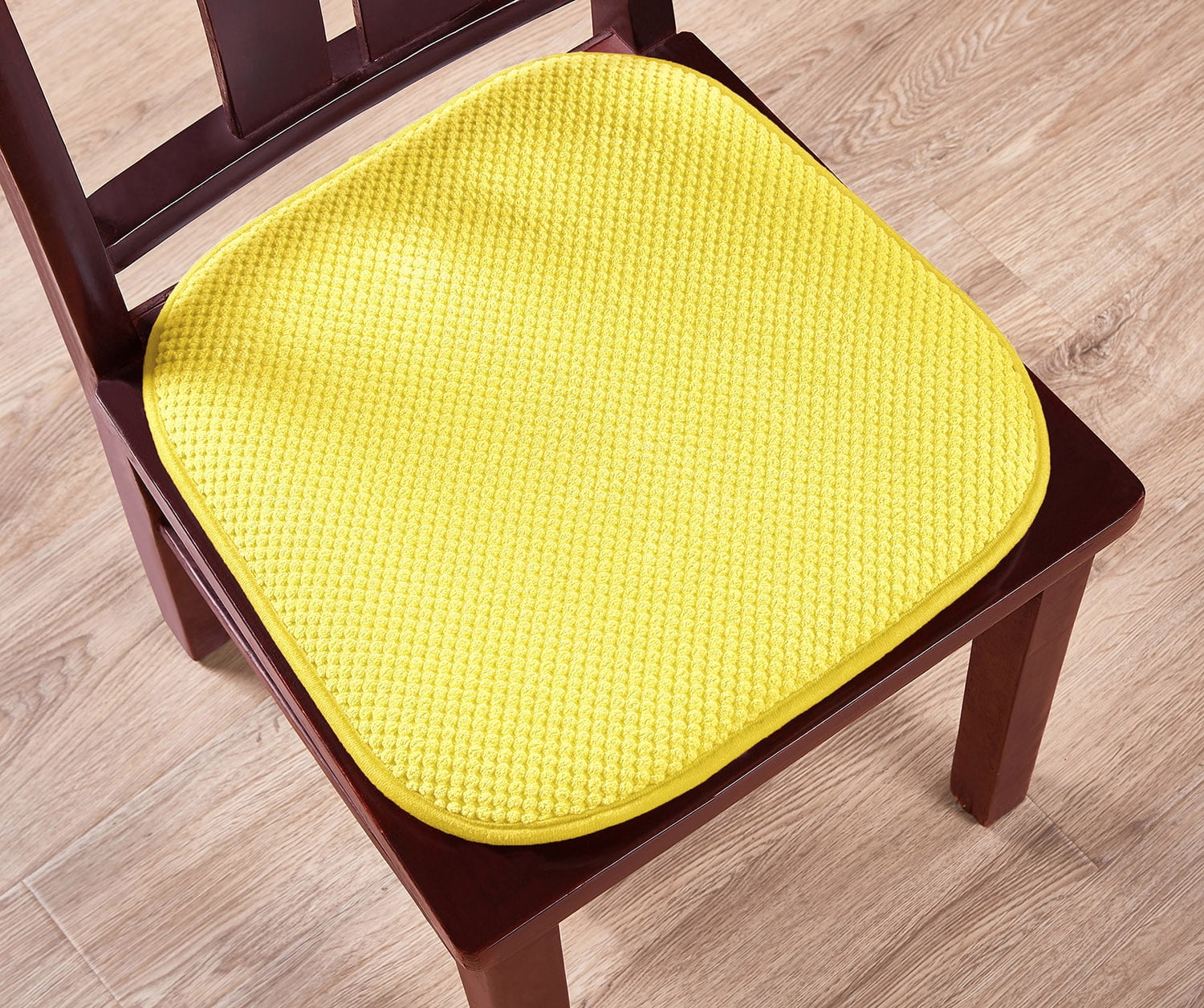 4 Pack Premium Comfort Non Slip Memory Foam Kitchen Dining Room Seat Chair Cushions Yellow Walmart
