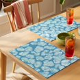 thumbnail image 4 of Ocean Marine Life Placemats Set&nbsp;of&nbsp;6 Retro Blue Shell Conch Line Heat Insulation Washable Place Mats, Non-Slip Table Mats for Dining Table Party Kitchen Decor,13x19 Inch, 4 of 9