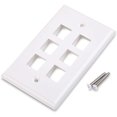 thumbnail image 3 of axGear 10 Packs Wall Plate 6 Port White Unbreakable Toggle Outlet Cover, 3 of 5