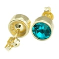 thumbnail image 3 of Lionhead Jewelry December Birthstone Blue Bohemian Crystal Blue Topaz Stud Earrings, Gold, 3 of 6