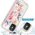 thumbnail image 5 of iPhone 12 Pro Case (6.1"), Rosebono Graphic Design Shockproof Impact Resistant Protective Full-Body Rugged Clear Hybrid Bumper Case for iPhone 12 Pro (Pink Flower), 5 of 5