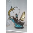 thumbnail image 6 of Nifao Old Man Fishing a Large Catch Bronze Statue – Home Decor Sculpture, 27"L x 13"W x 30"H, 6 of 10