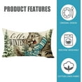 thumbnail image 2 of Hello Winter Cat Lumbar Decorative Rectangle Pillow Cover 12x20, Kitty Kitten Snowy Forest Snowflakes Porch Outdoor Pillowcase, Christmas Holiday Seasonal Farmhouse Cushion Case Home Decor, 2 of 5