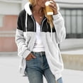 thumbnail image 4 of VISALY Womens Zip Up Hoodies Sweater Jacket Coat Stitching Three- Pocket Soft Hooded Pullover Sweatershirt Warm Artificial Wool Coat Outwear Casual Sweaters Fleece Hoodies Winter Sweaters Black L, 4 of 7