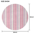 thumbnail image 6 of Pink and Green Striped Pattern Round Tablecloth 60"x60",Wrinkle Wipeable Table Cloth for Kitchen Dining Room Picnic Patio Party, 6 of 6