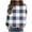 Blue, variant on Lenpel Women's Tops Flannel Casual Crew Neck Plaid Long Sleeve Shirts Fuzzy Warm Pullovers Loose Plush Sweatshirts(Red,X-Large)
