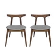 thumbnail image 2 of Noble House Currant Fabric Upholstered Dining Chairs, Set of 2, Walnut and Light Gray, 2 of 9