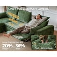 thumbnail image 3 of BEDEEP 133.9'' Power Recliner Sofa with Headrest Console, Modular Cloud Sectional Chenille Reclining Couch with Storage Ottoman Chaise, Convertible 6-Seater Sofa Couch for Living Room RV, Green, 3 of 12