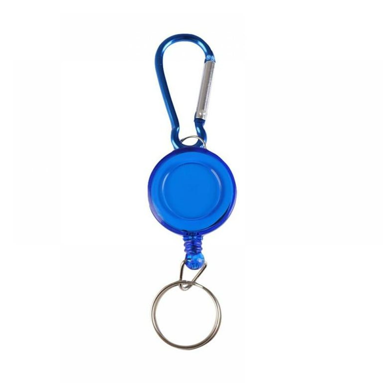 Fishing Tape Measure Tool Retractor Keychain Portable Fly Fishing  Retractable Reel Badge Holder Fly Fishing Carabiner Clip Blue
