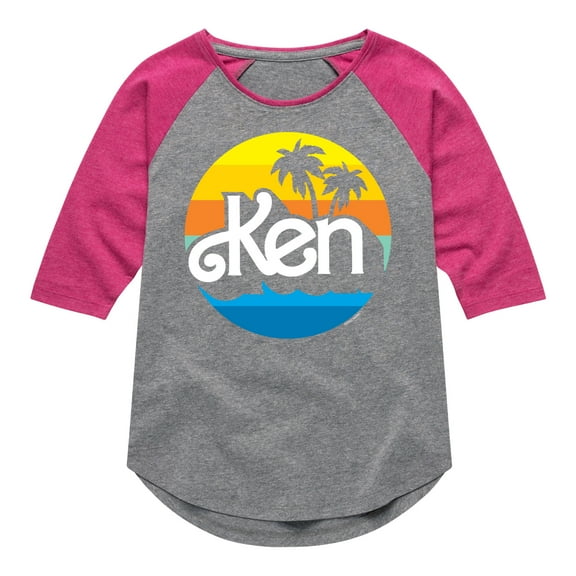 Barbie - Ken - Palm Trees - 70's Style - Toddler And Youth Girls Raglan Graphic T-Shirt
