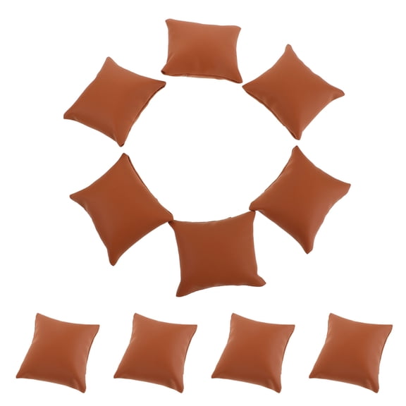 CIMAXIC 10Pcs Brown PU Watch Box Pillows Soft Cushion Display for Bracelets and Jewelry Organizer