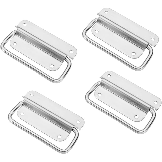 Manijas de acero inoxidable para cajas de herramientas, manijas plegables resistentes para gabinetes, manijas de montaje en superficie resistentes a la oxidación, manijas modernas para muebles y