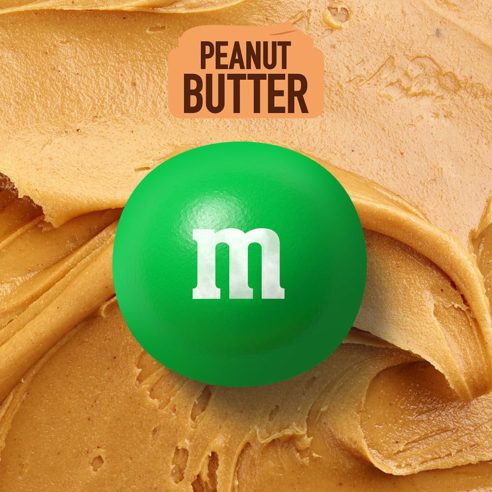M&M'S Peanut Butter Milk Chocolate Christmas Candy, Party Size, 34 oz Resealable Bulk Candy Bag