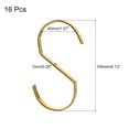 thumbnail image 2 of Unique Bargains 16Pcs 4.1 Inch Flat S Hooks Hanging Hook for Home Kitchen Storage, 7mm Gold, 2 of 6