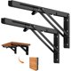 thumbnail image 1 of 2 piezas de soporte de estante plegable de 400 mm, estante de pared, soportes plegables para microondas, soporte de consola plegable de acero, rodamiento de carga de 80 KG, rodamiento de carga de 80 KG esquí esquí Gafas de esquí, 1 of 5
