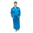 Leveret Mens Robe Christmas Satin Robe Robe Navy Size Small