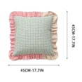 thumbnail image 3 of Plaid Ruffled Three-color Patchwork Heart Living Room Bedroom Throw Pillow Decorative Cushion, 3 of 7