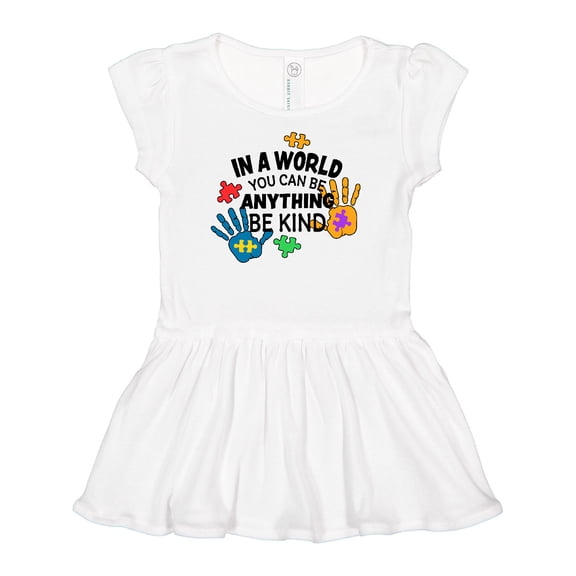 Inktastic In a World You Can Be Anything Be Kind Autism Awareness Girls Baby Dress
