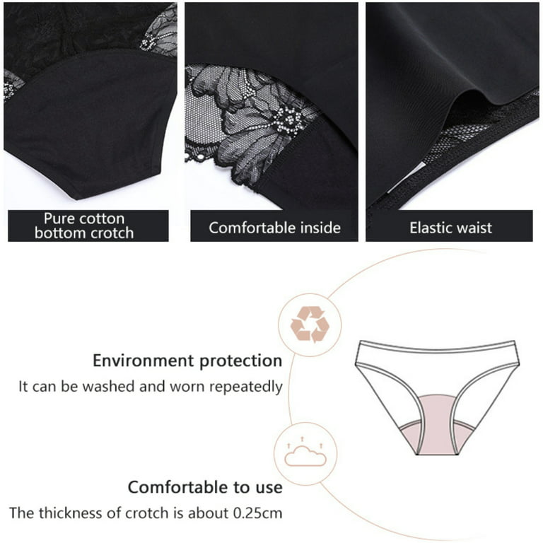Spdoo Period Underwear for Women, Leakproof Period Panties, Lace Menstrual  Underwear Breathable & Soft 3 Pack 