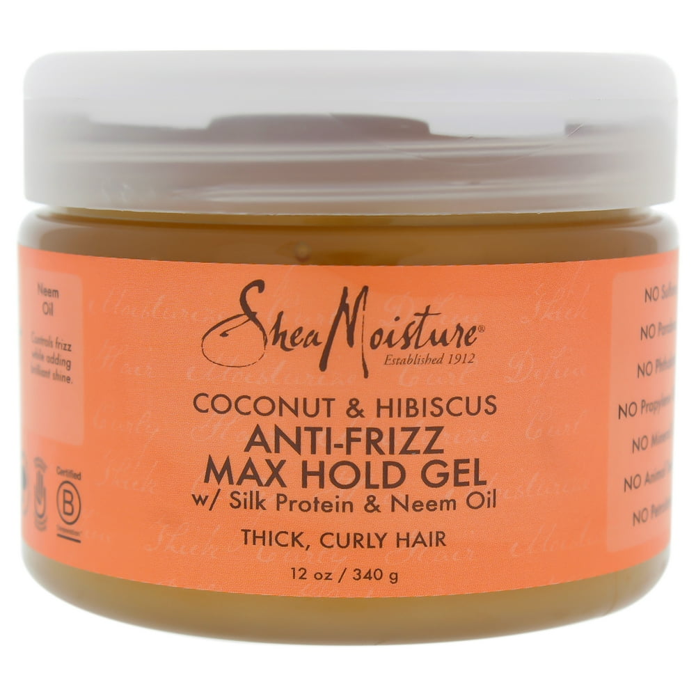 Shea Moisture Coconut and Hibiscus AntiFrizz Max Hold Gel 12 oz Gel
