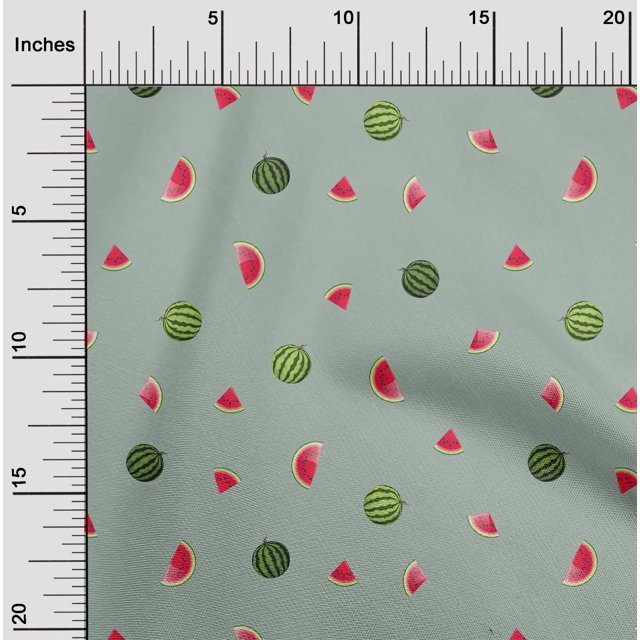 oneOone Polyester Lycra Fabric Watermelon Fruit Printed Craft Fabric BTY 56 Inch Wide