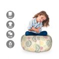 thumbnail image 2 of Retro Storage Toy Bag Chair, Colorful Drawings of Mandala Inspired Round Motifs Floral Ornamental Scenes, Stuffed Animal Organizer Washable Bag, Small Size, Champagne Multicolor, by Ambesonne, 2 of 3