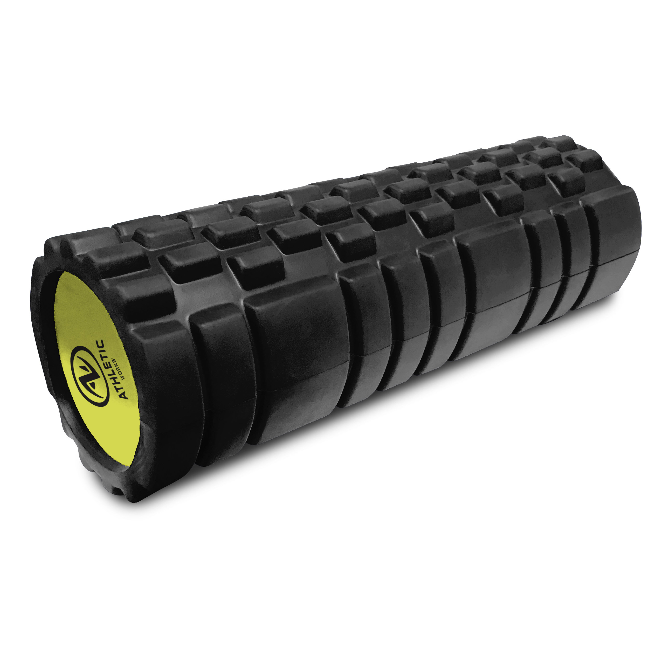 Athletic Works 18 in. x 5.5 in. Hollow Core Foam Roller, Firm Deep Tissue Massage Roller, Black