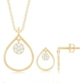 thumbnail image 3 of Rosec Jewels Natural Diamond Teardrop Pendant and Earrings Set for Women - HI-SI Quality - Ready to Gift with Jewelry Box, 18K Yellow Gold, 3 of 8