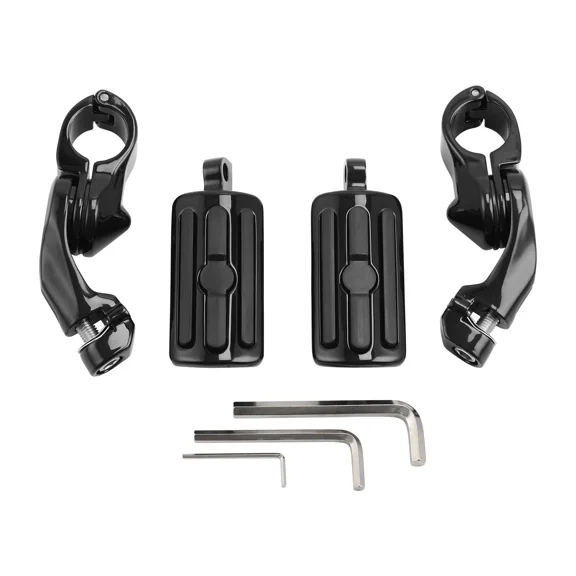 1.25 Inch Universal Highway Foot Pegs Compatible for Harley Touring Road King Street Glide Motorcycle Models, Black