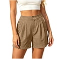 thumbnail image 2 of ByworldtasicNo Boundaries Women's Casual Shorts Pleated High Waist Wide Leg Elastic Comfy Trendy Shorts with Pockets, 2 of 8