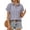 Colorful Blue and White Pattern, variant on Short Sleeve Summer Tops for Women Casual Button Down Shirts Striped Business Work Blouses