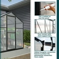 thumbnail image 2 of Polycarbonate Greenhouse 6'x8' Heavy Duty Aluminum Walk-in Green House for Outdoor Garden with Base,Adjustment Roof Vent,Sliding Door,Rain Gutter,2 Gloves,Free Assembly Tools, 2 of 9