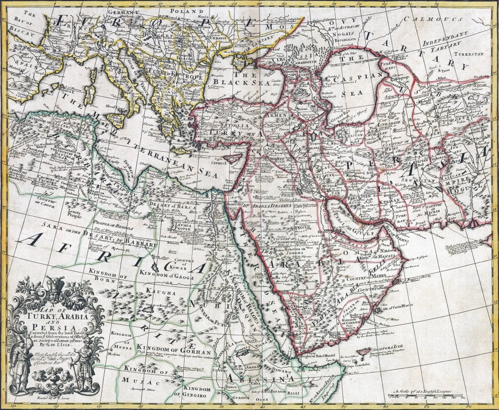 Map Of Turkey Arabia And Persia By Guillaume De Lisle Revised By John Senex And Published In The New General Atlas Of 1721 By Daniel Browne Thomas Taylor John Darby John Senex William Taylor And 4 Oth