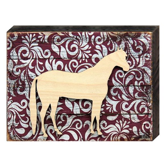 Designocracy 98155-18 Pony Art on Board Wall Decor