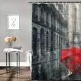 thumbnail image 2 of Orinice Rain Umbrella Eiffel Tower Bathroom Decor Set Shower Curtain with Hooks - Colorful Luxurious Print Polyester Fabric Chic Modern Bath Decor 69x72, 2 of 7