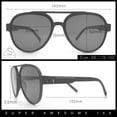 thumbnail image 3 of Mens Unique Metal Flex Hinge Round Fashion Racer Plastic Sunglasses All Black, 3 of 8