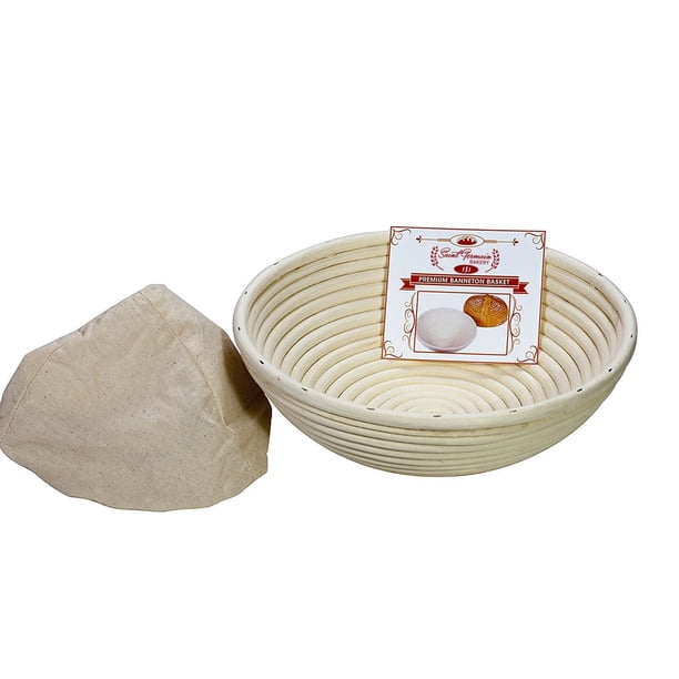 Saint Germain Bakery Cesta Redonda Para Pan Banneton Con Forro, Perfecta Para Hacer Pan Hermoso (9 Pulgadas)