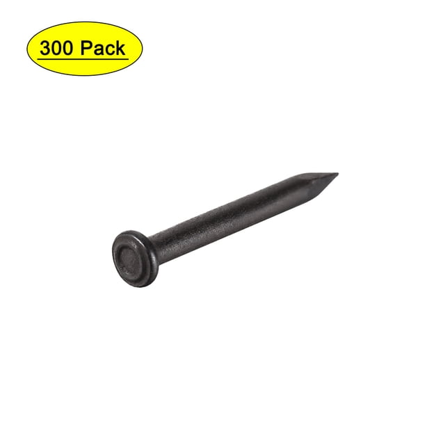 Uxcell Clavo de cemento para pared de acero al carbono electrochapado negro 300 paquetes de 20mm