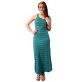 thumbnail image 1 of Peach Couture Racerback Summer Maxi Dress Striped Solid Sundress (Medium, Striped Jade Black), 1 of 2